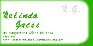 melinda gacsi business card